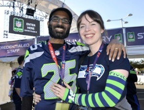 Paul and Lucy at Super Bowl - small