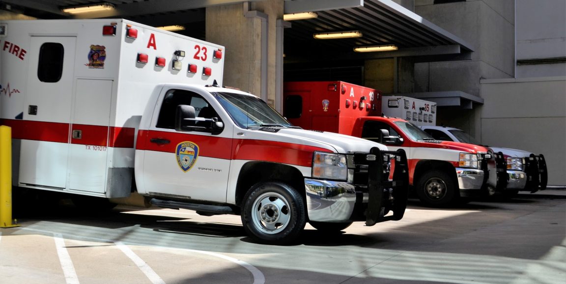 ambulances parked at hospital