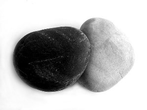 black and white rocks