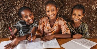 African girls studying