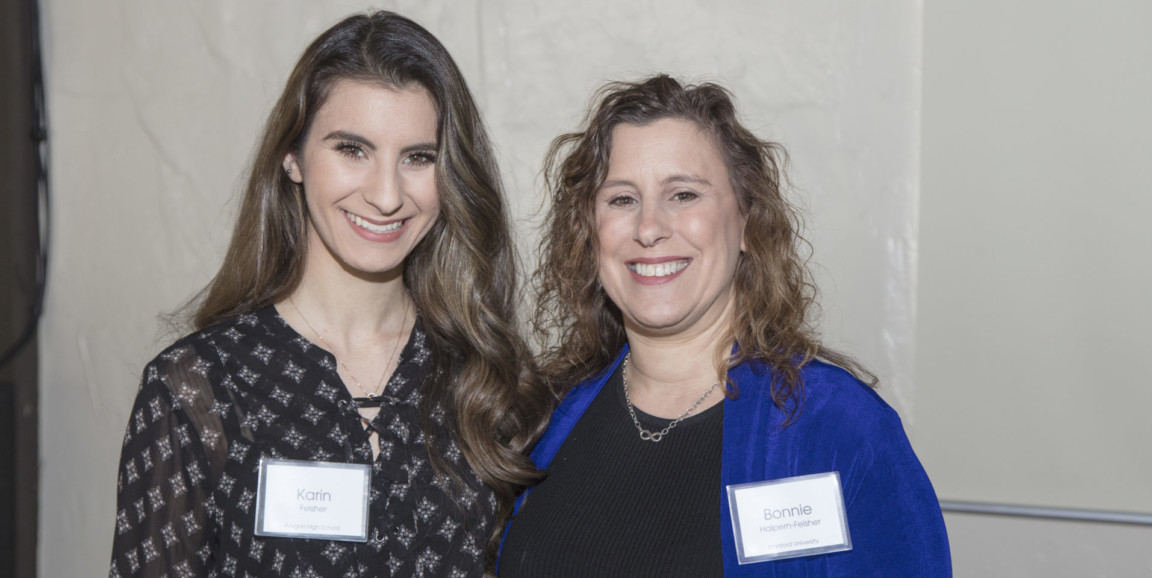 Karin Felsher and Bonnie Halpern-Felsher at an event on tobacco use