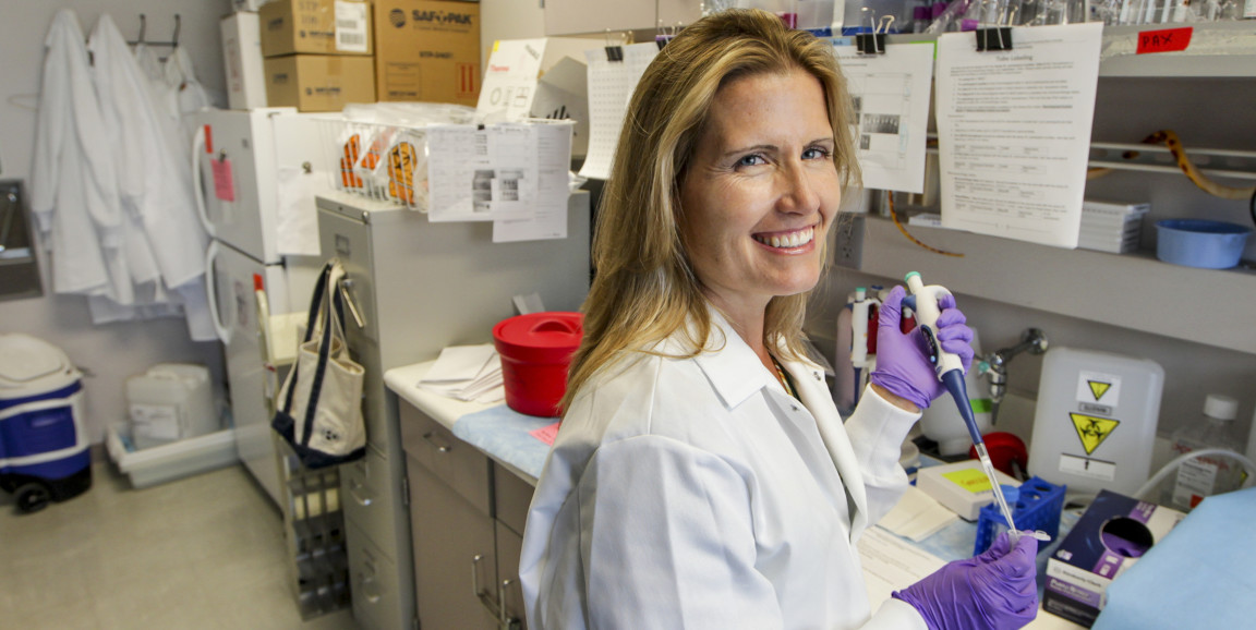 Stanford researcher Karen Parker in the lab