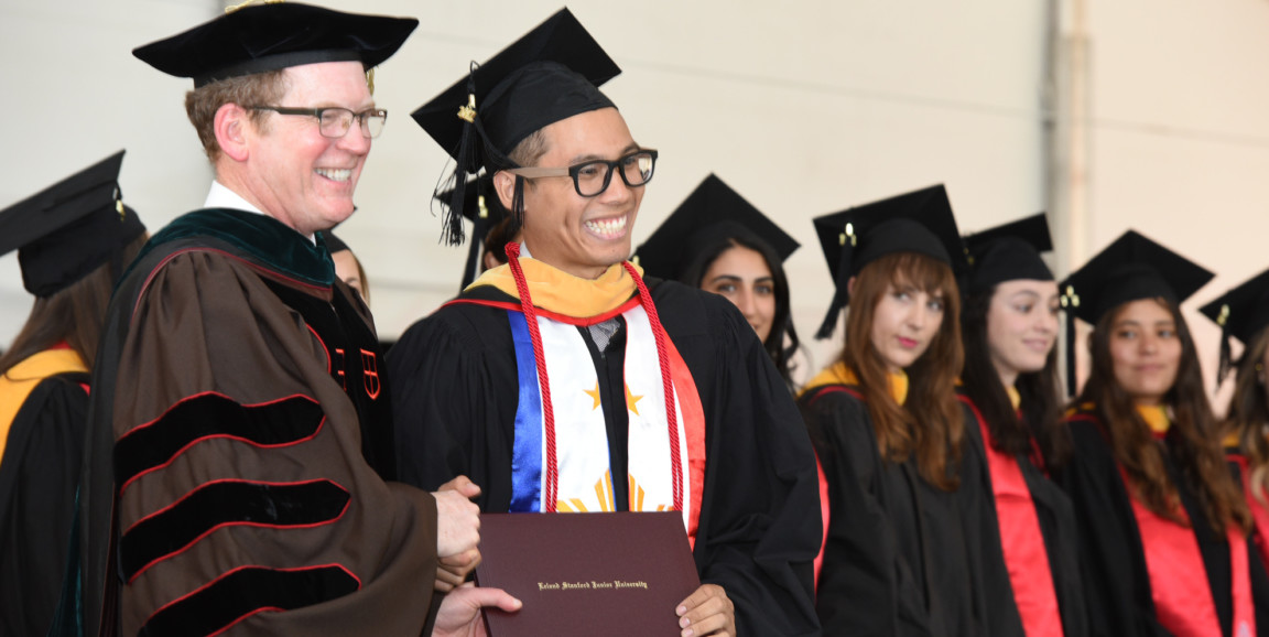 Stanford Medicine graduate with Dean Minor