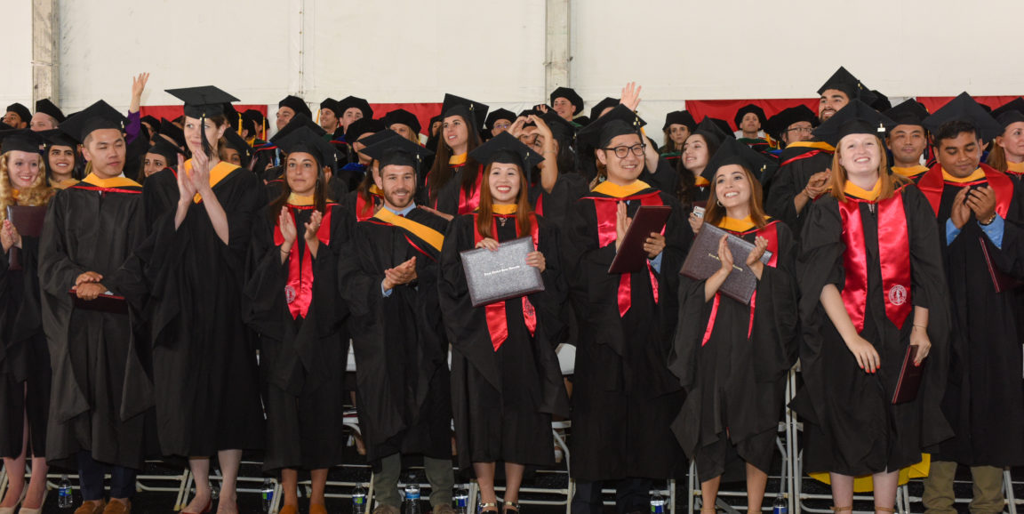 Stanford Medicine graduates, lined up