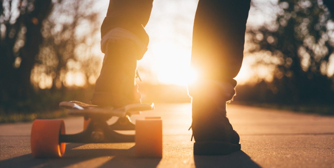 foot on skateboard