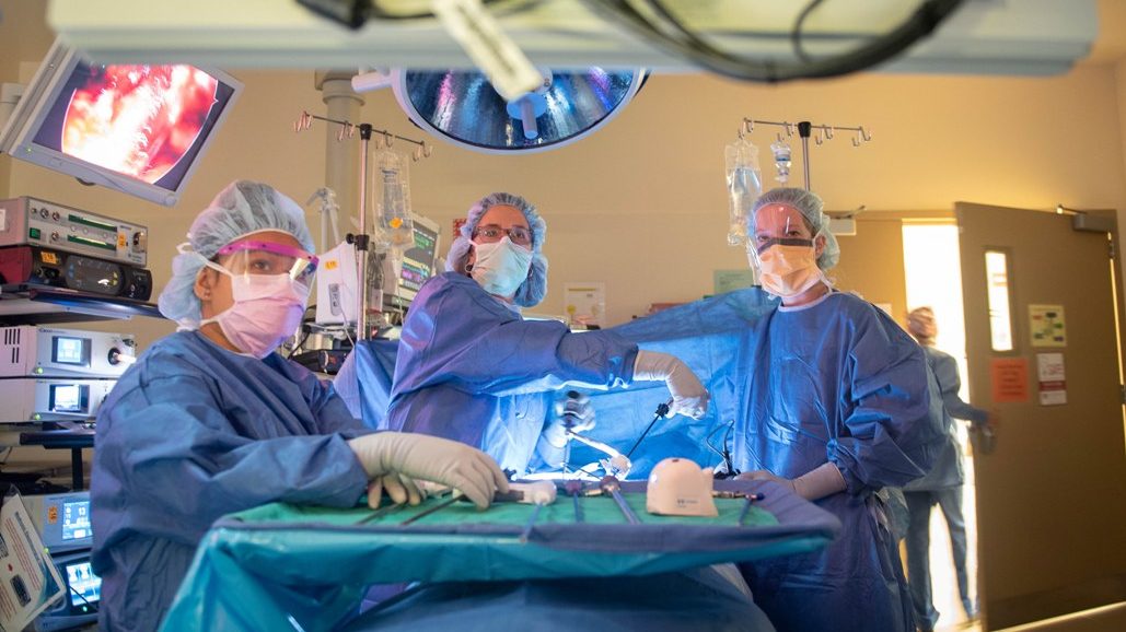 Mary Hawn and colleagues performing surgery