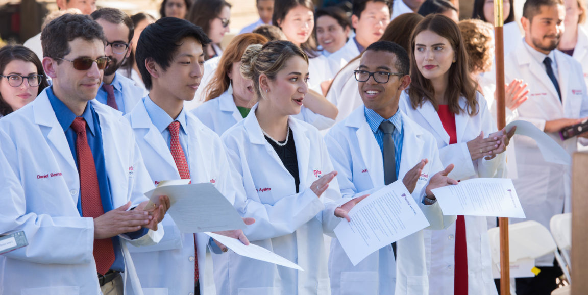 new med students lined up
