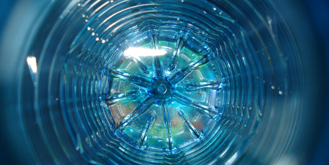bottom of a plastic water bottle