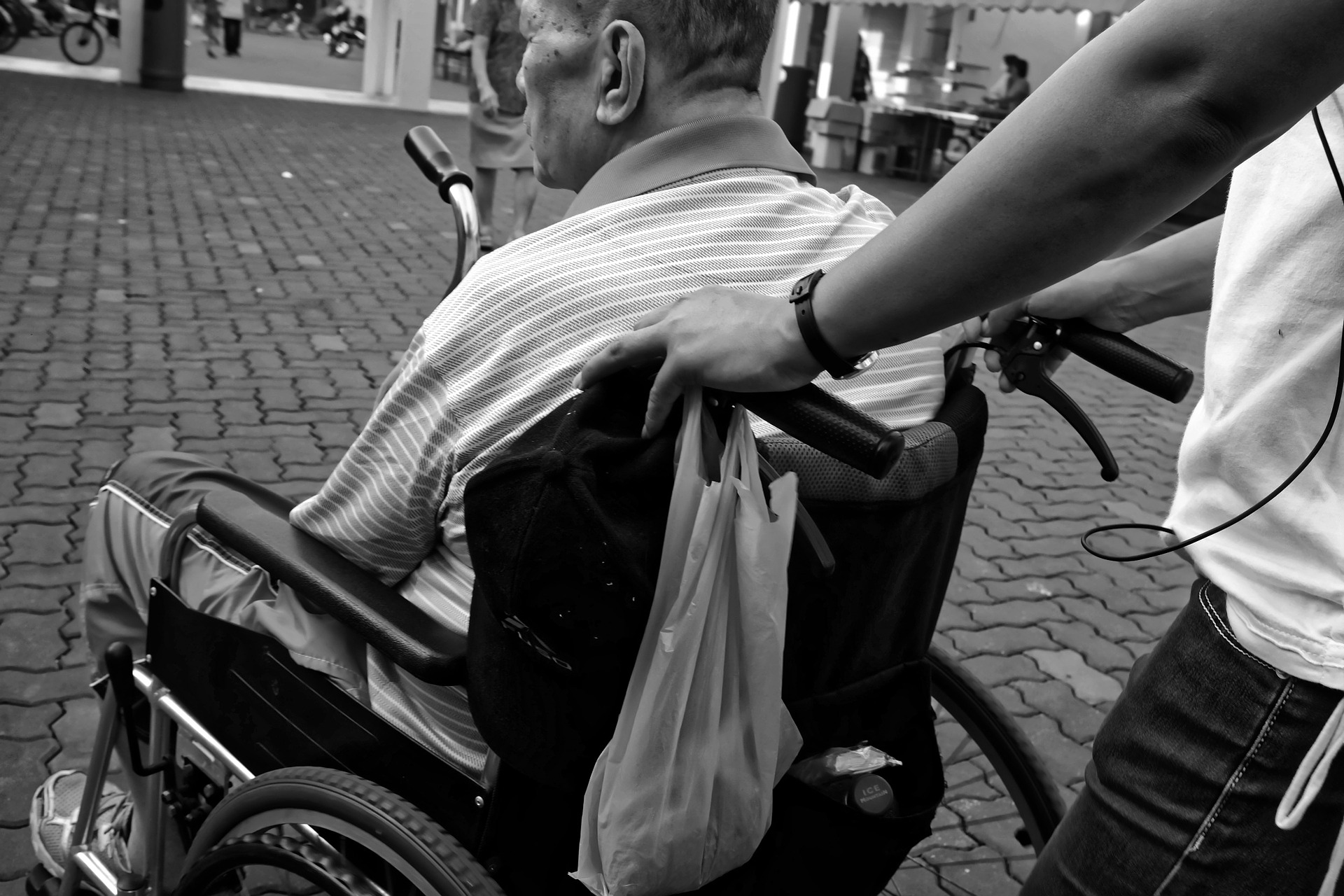 older man in wheelchair