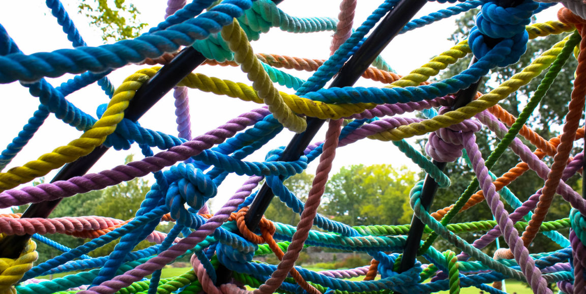 Multi-colored tangled ropes