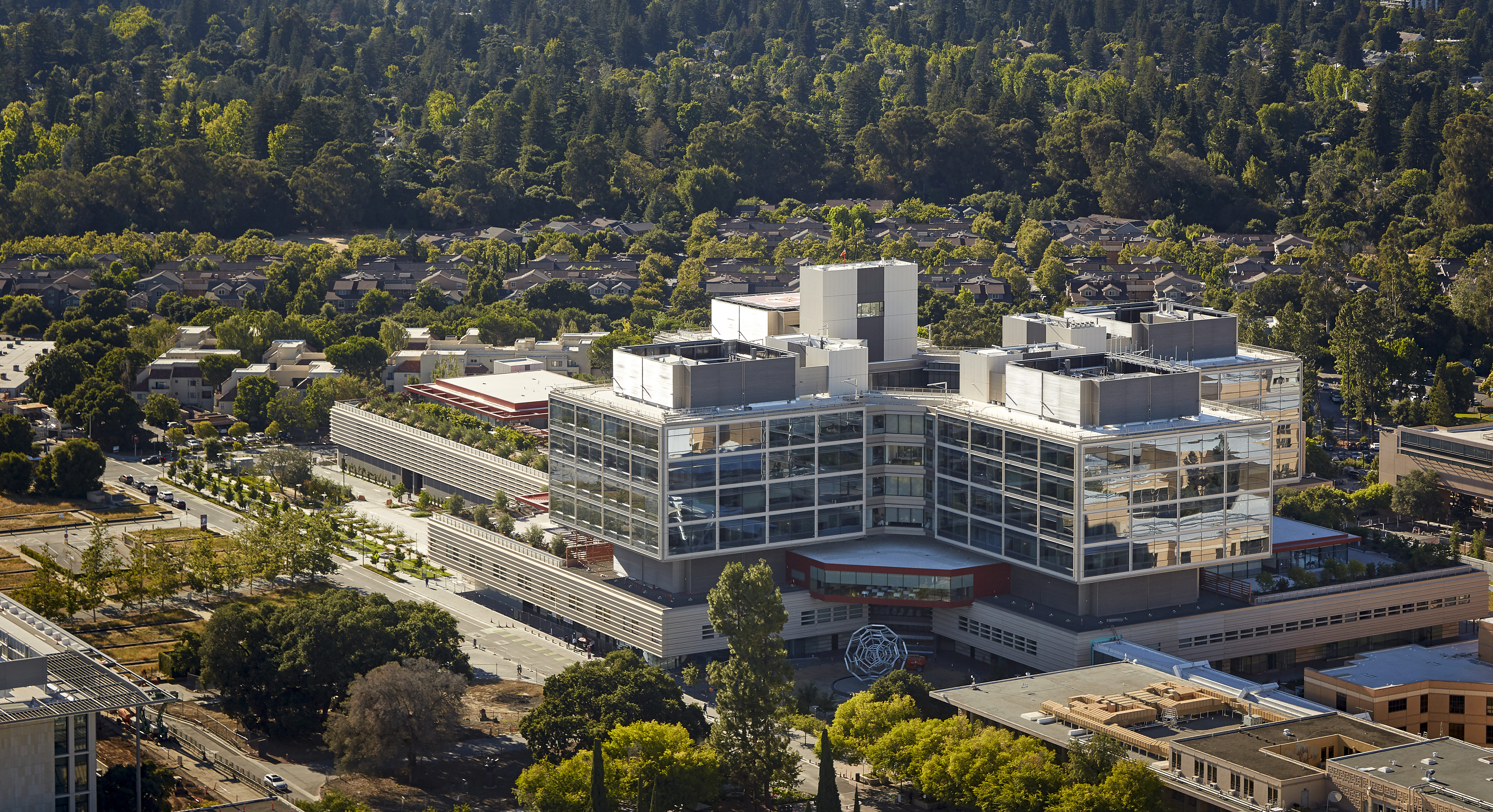 Aerial view of the new Stanford Hospital