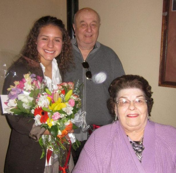 Lauren Joseph with her Nana and Papa on the night of her high school ring ceremony