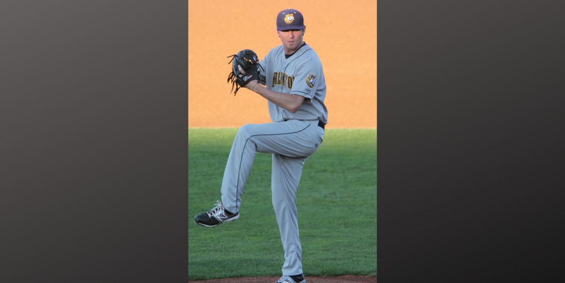 Patrick Lowery pitching for the Burlington Bees